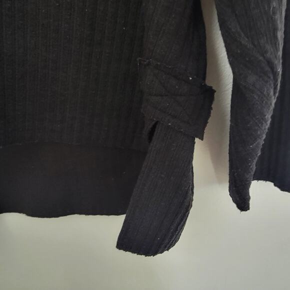 Urban Outfitters Knit Long Sleeve V-neck Pull Over Oversize Sz Medium Black Top - Picture 6 of 9